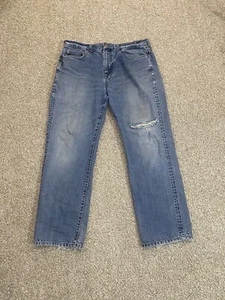 Chaps Jeans Straight Leg Men’s 34x30 Ripped Blue Medium Wash Denim Pockets Y2K - Picture 1 of 7
