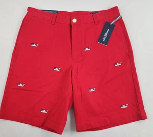 Vineyard Vines Club Breaker Shorts W 32 rot Reißverschluss 9" Wal USA-Flagge $ 98 Herren - Bild 1 von 12