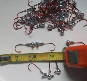 50 PER PACK RED JIG HOOK 1/16oz #2s CRAPPIE EAGLE CLAW 570RM - Picture 1 of 2