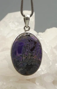 SUGILITH Anhänger Cabochon in 925er Silber gefasst Pendant Oval Edelstein r1 - Bild 1 von 6