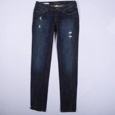 Decree Womens Jeans Size 5 Dark Blue Super Skinny (29x31) Distressed Denim Pants — 第 1/4 张图片