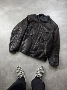 Vintage Harley Davidson 90s Leather Brown Biker Jacket Size XL Made in USA - Picture 1 of 15