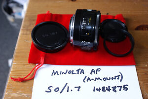 Minolta AF 50mm F1.7 Autofocus Lens A-Mount for Minolta 35mm & Sony DSLRs