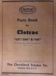 Oliver Cletrac Dozer Crawler Tractor model 15 20C AG Parts Manual s/n 76 -2X9999 - Picture 1 of 3