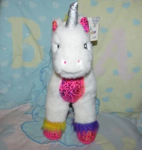 Build A Bear 11" Plush White Fluffy Rainbow Unicorn w/ Tag Shiny Metallic Cute - Picture 1 of 8