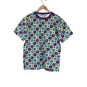 Pink+ Dolphin T-Shirt Green Purple Geometric Print Size Medium - Picture 1 of 8