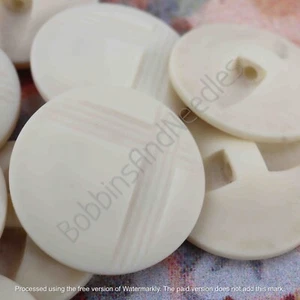 Set of 10 Casein Buttons Ø 23mm Pale Cream with Geometric Raised Texture Button - Picture 1 of 5