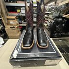Lucchese Mens Boots Cl1016 W8 10.5 Ee Black Smooth Quilll Ostrich & Cherry Goat