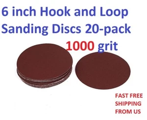 6 inch Hook and Loop Sanding Discs 20-pack 1000 grit - Picture 1 of 4