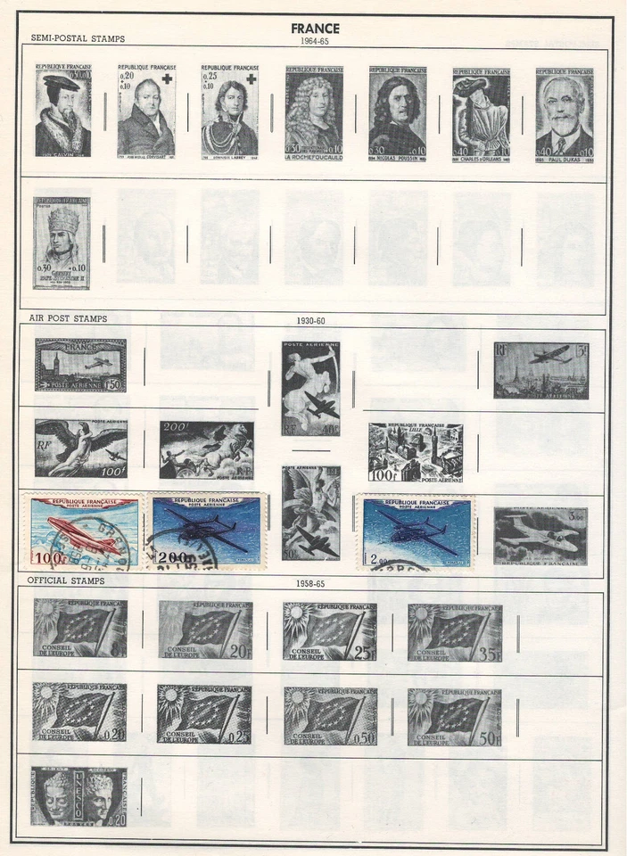 FRANCE 1930-1960 Very Fine Used Air Post Stamps Hinged on list - Image 1 of 1
