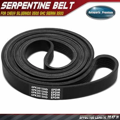 Cinturón serpentino de 118,74 pulgadas para Chevy Silverado 2500 HD GMC Sierra 2500 HD Hummer Foto 1 de 4