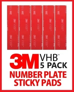3M NUMBER PLATE STICKY PADS DOUBLE SIDED ADHESIVE STRIPS 3M VHB TAPE FIXINGS x 5 - Picture 1 of 7