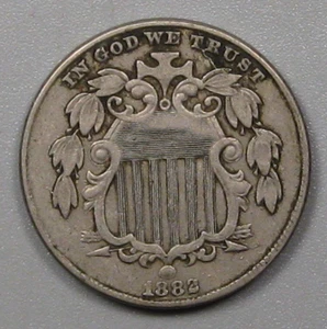 VF 1882 US Shield 5c Five Cent Nickel. - Picture 1 of 9