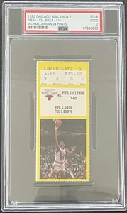 November 2 1990 76ers v Bulls Ticket Stub Michael Jordan 34 Points PSA 2 - Picture 1 of 2