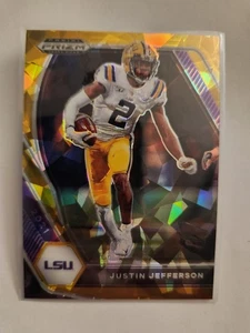 2021 Panini Prizm Draft Picks - Justin Jefferson #56 Gold Ice Prizm - Picture 1 of 3