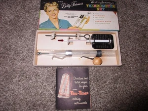 Vintag Betty Furness Westinghouse Thermometer Set With Directions Box & Recipes - Picture 1 of 10