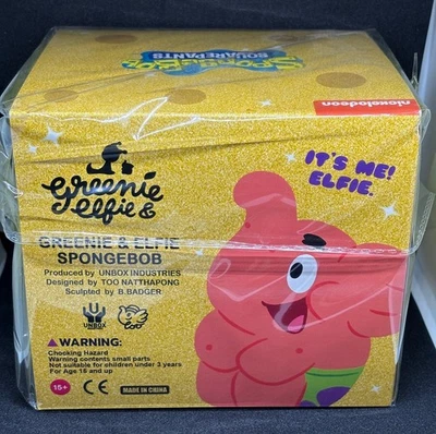 Figura Vinilo Elefante Unbox Industries Bob Esponja X Greenie & Elfie Oro Brillo Foto 1 de 4