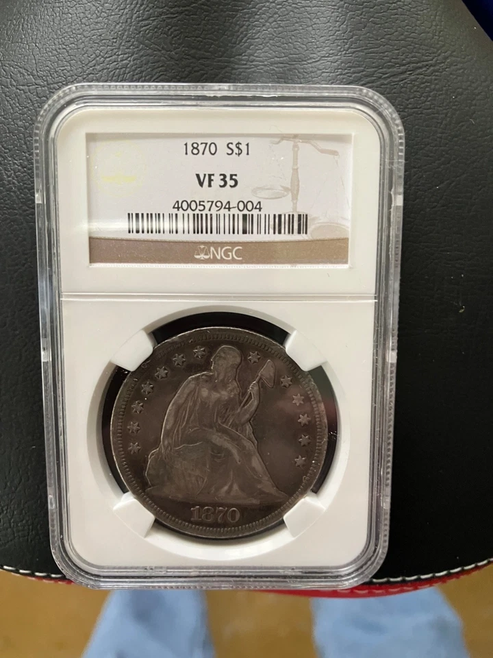 1870 Seated Liberty Dollar NGC VF 35 - Image 1 of 4