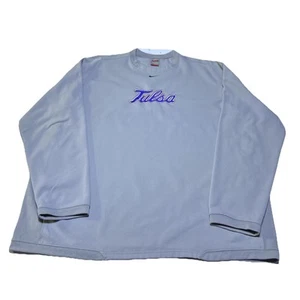 Vintage Nike Team Tulsa Golden Hurricanes Sweatshirt 2XL Gray Center Swoosh - Picture 1 of 12