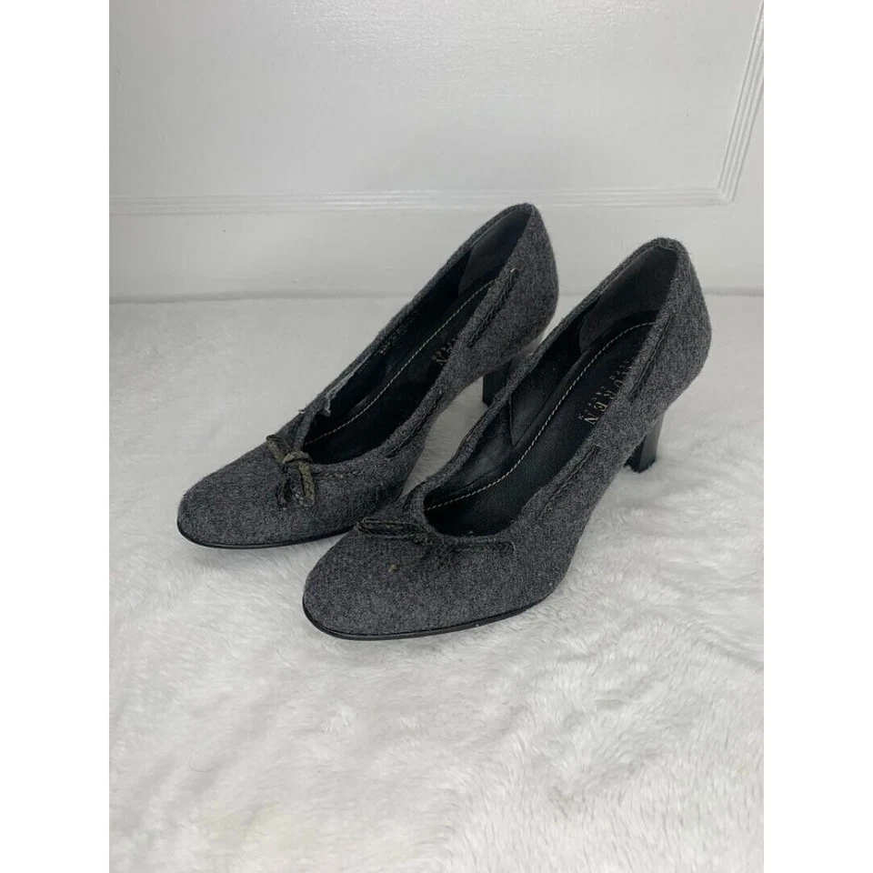 Zapatos de salón Lauren Ralph Lauren para mujer gris lana con lazo talla 8,5B Foto 1 de 4