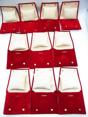 Auténtico estuche de almacenamiento de viaje para reloj de joyería Cartier juego de 10 piezas con almohada EX Foto 1 de 4