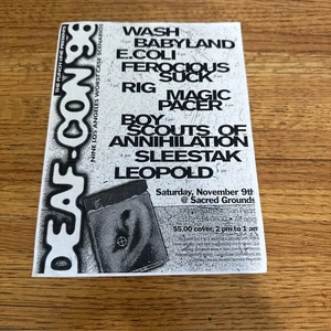 De colección Deaf-Con 1996 Concierto Rave Trance Flyer Babyland Wash @ Sacred Grounds - Imagen 1 de 8