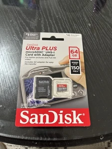 Sandisk Ultra Plus Micros Uhs-1 Card With Adapter 64 Gb - Picture 1 of 3