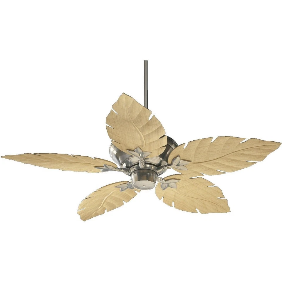 Monaco - Patio Fan in style - 52 inches wide by 16.73 inches high-Satin Nickel - Image 1 of 1