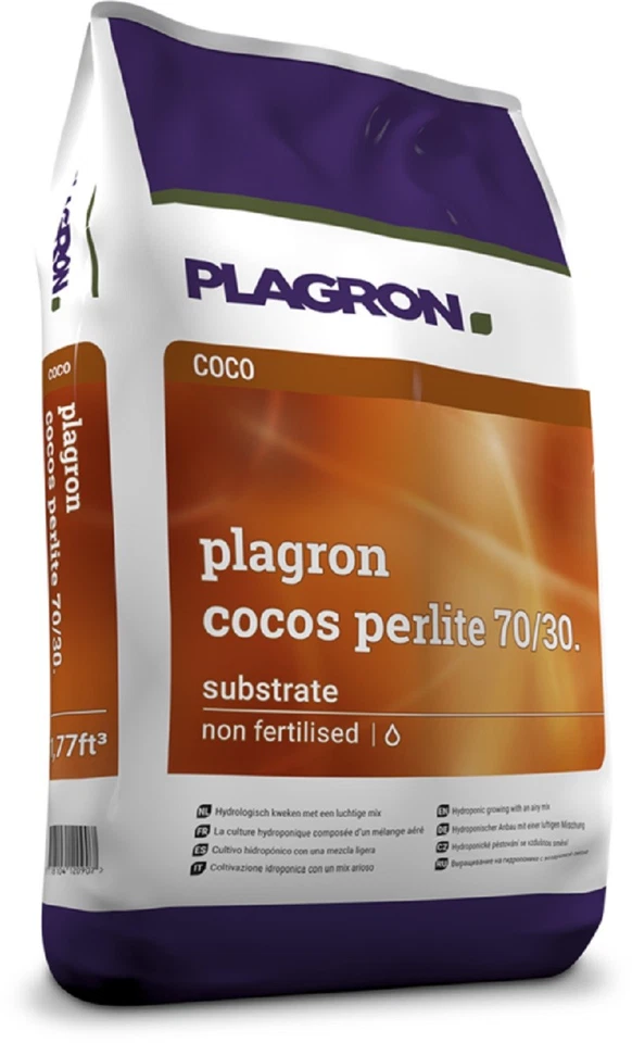 Plagron Cocos Perlite 70/30 Mix 50 Liter, Cocos Pflanzerde mit Perlite gemischt