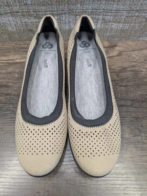 Clarks Caddell Trail Platform Wedge Beige Leather Women's Size 8.5 M - Image 1 of 4