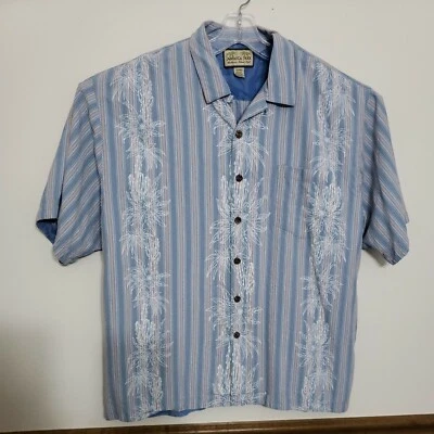 Camisa Hawaiana Jamaica Jaxx Island Azul Rayas 100% Seda - Para Hombre Talla XL Informal  Foto 1 de 4