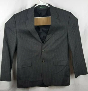Lauren Ralph Lauren Men Grey Stripe Wool Sport Coat Blazer Jacket 2 Button 42R - Picture 1 of 8
