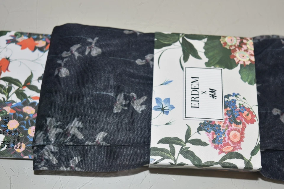 Neu Erdem X H&M Blumenmuster Strumpfhose Schwarz Weiß Xs S M - Bild 1 von 4