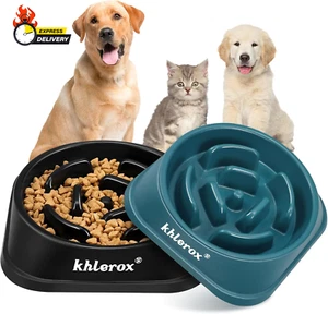 Slow Feeder Dog Bowls 2PCS, Anti-Slip Maze Puzzle Dog Feeding Bowls, Anti-Chocki - Picture 1 of 12