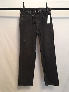 Faded glory boy's belted slim straight jeans adjustable Medium Grey size options - Picture 1 of 5