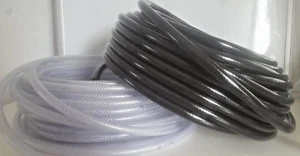 8mm braided air line clear / black for koi pond air pump hose - Picture 1 of 1