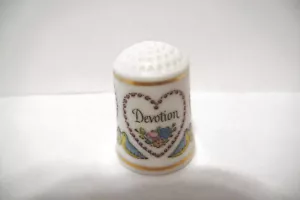 THIMBLE FBC FRANKLIN MINT 'VICTORIAN KEEPSAKE..' "DEVOTION" W/BIRDS & FLOWERS - Picture 1 of 5