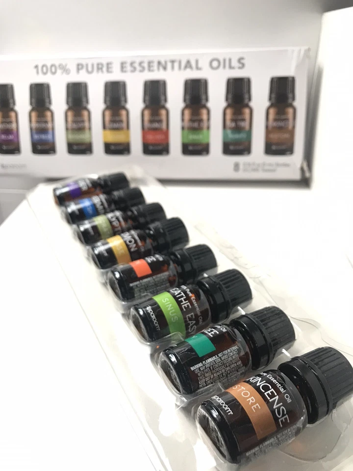 SpaRoom 8-pack 10 Ml 100 Pure Essential Oil Set Relax Cleanse Restore & More