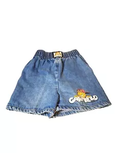 Pantaloncini vintage Garfield denim bambino anni 80 90 jeans retrò - Foto 1 di 5