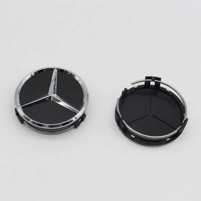 Set of 4 75MM Wheel Center Rim Caps Hubcaps for Mercedes-Benz Matte Black Star - Image 1 of 4