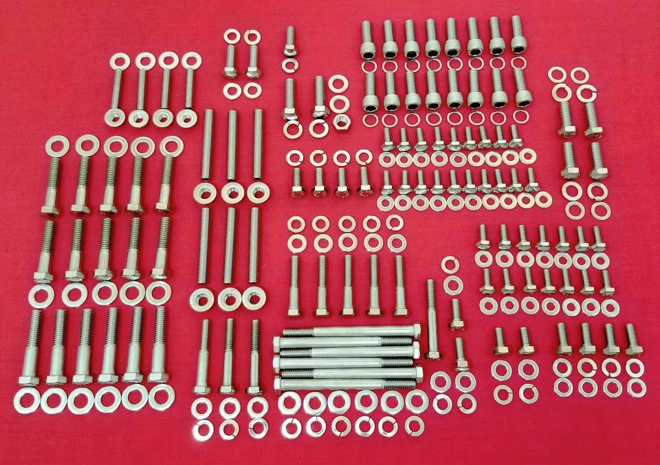 KIT DE PARAFUSOS DE MOTOR FORD BLOCO GRANDE 429 460 CARRO SÉRIE F CAMINHÃO AÇO INOXIDÁVEL HEX - Imagem 1 de 1