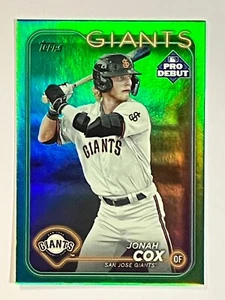 2024 Topps Pro Debut Green Foil Jonah Cox 6/99 San Jose Giants - Picture 1 of 2