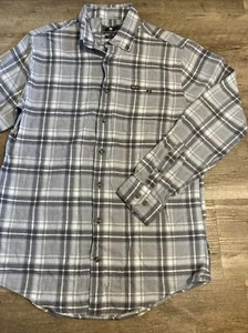 SSCO Southern Shirt Co. Flannel Button-Up Cotton Club Shirt Mens Small grey - Picture 1 of 7