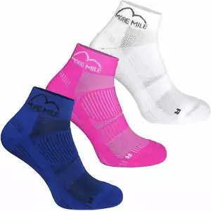 More Mile London 2.0 3 Pack Eco Friendly Womens Running Socks Cushioned Run - Picture 1 of 4