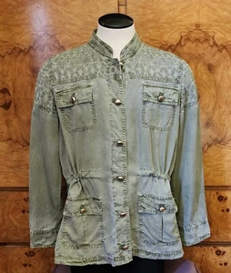 CHICOS GREEN BUTTON DOWN SHACKET ~ CHICO'S 3 (Xl/16) - Picture 1 of 5