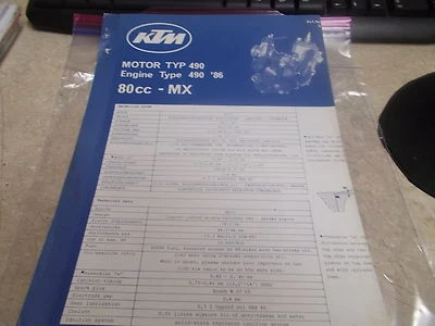 Póster tipo motor KTM 1986 490 MX 80cc 202-34 OEM Foto 1 de 4