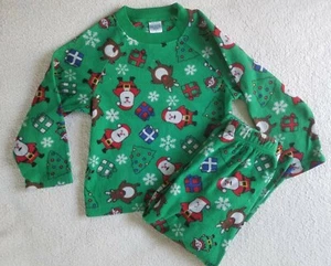 Children's Place ~ Boy's 2 Pc Pajama Set ~ Size 4T ~ Green ~ Christmas Theme. - Picture 1 of 12