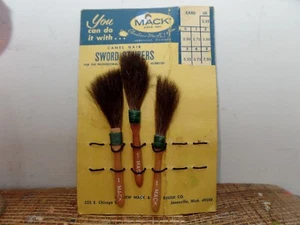 VINTAGE MACK SWORD CAMEL HAIR STRIPERS SET OF 3 PINSTRIPING BRUSHES Size 1 - Picture 1 of 15