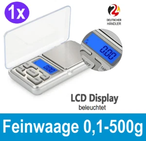 Feinwaage Goldwaage Taschenwaage Waage 0,1-500 g Gramm Digital Präzisionswaage - Bild 1 von 2