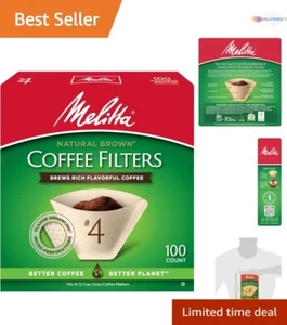 600 Count Unbleached Natural Brown Cone Coffee Filters - Perfect Brew Every Time - Picture 1 of 12